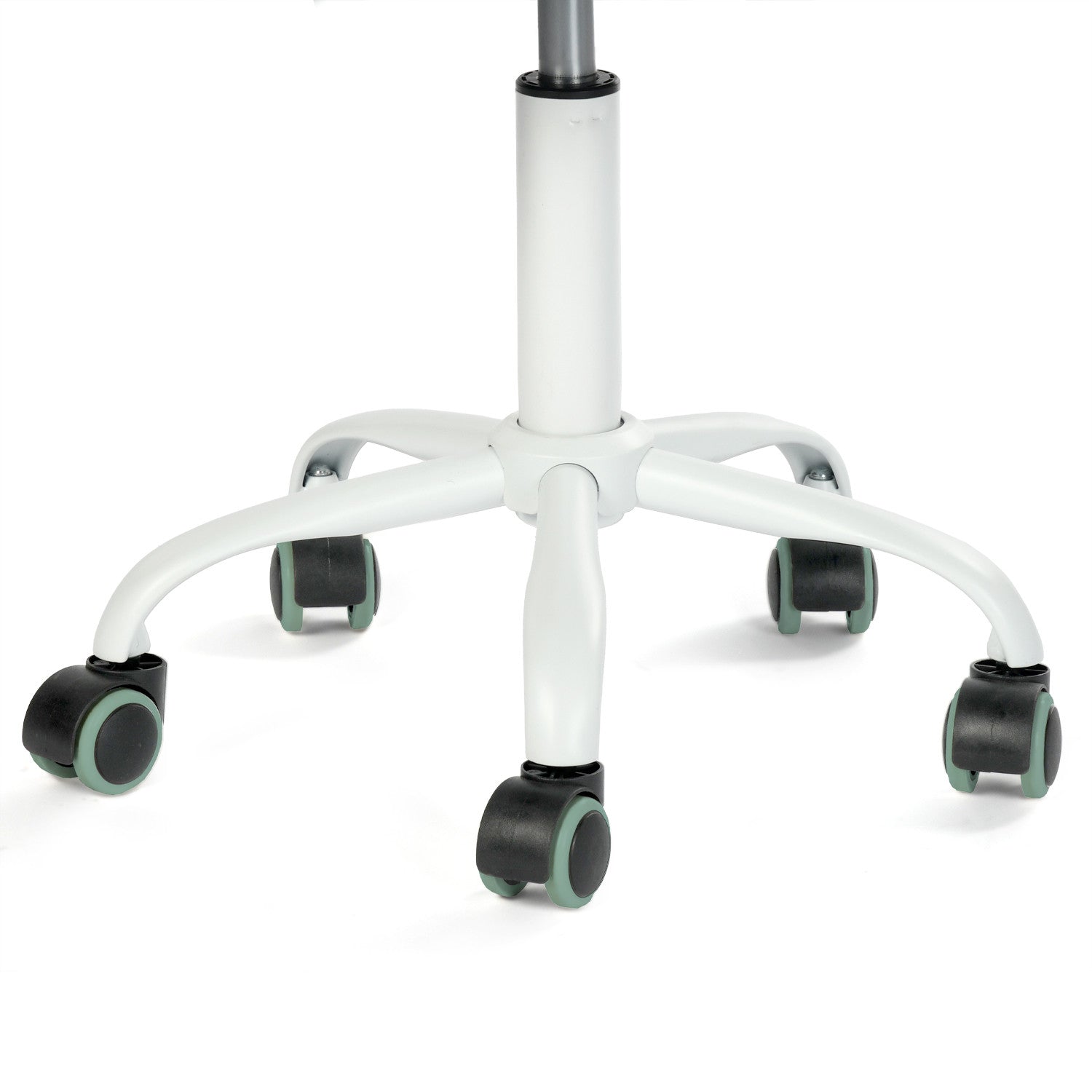 Teal and White Adjustable Height Swivel Rolling Office Chair