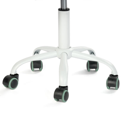 Teal and White Adjustable Height Swivel Rolling Office Chair