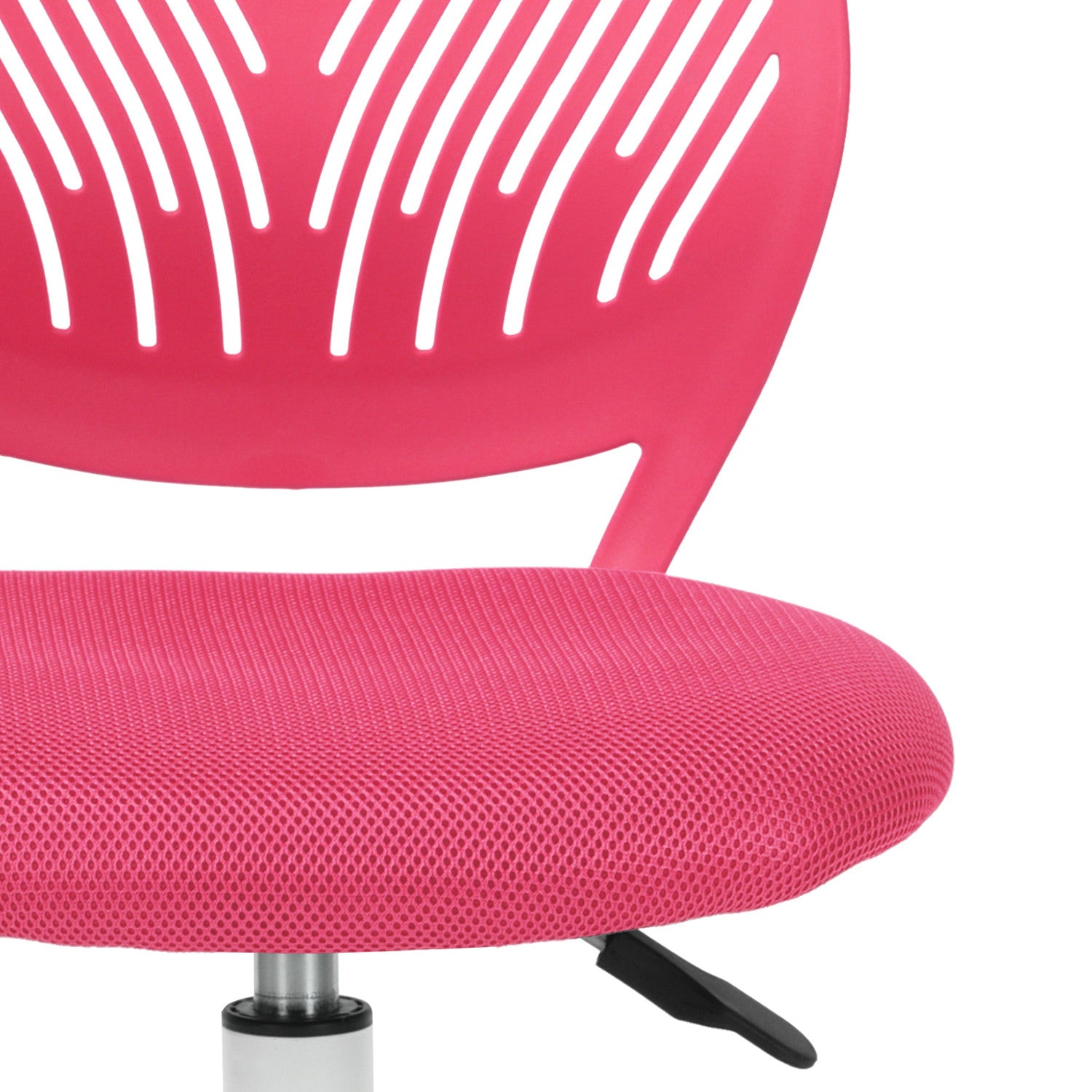 Pink and White Adjustable Height Swivel Rolling Office Chair
