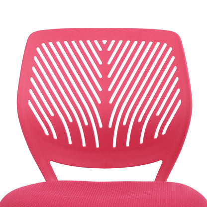 Pink and White Adjustable Height Swivel Rolling Office Chair