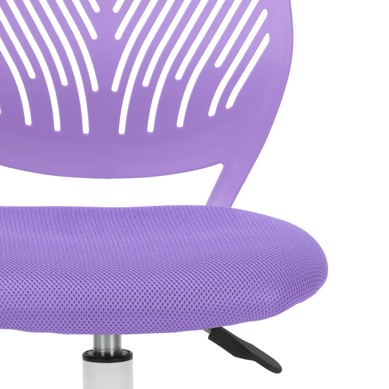 Purple and White Adjustable Height Swivel Rolling Office Chair