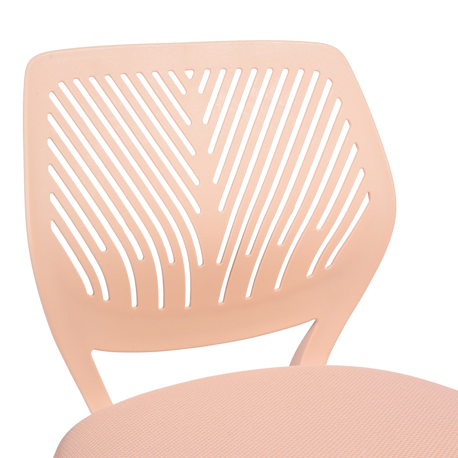 Baby Pink and White Adjustable Height Swivel Rolling Office Chair