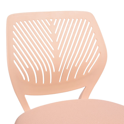 Baby Pink and White Adjustable Height Swivel Rolling Office Chair