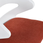 White and Red Adjustable Height Swivel Rolling Office Chair