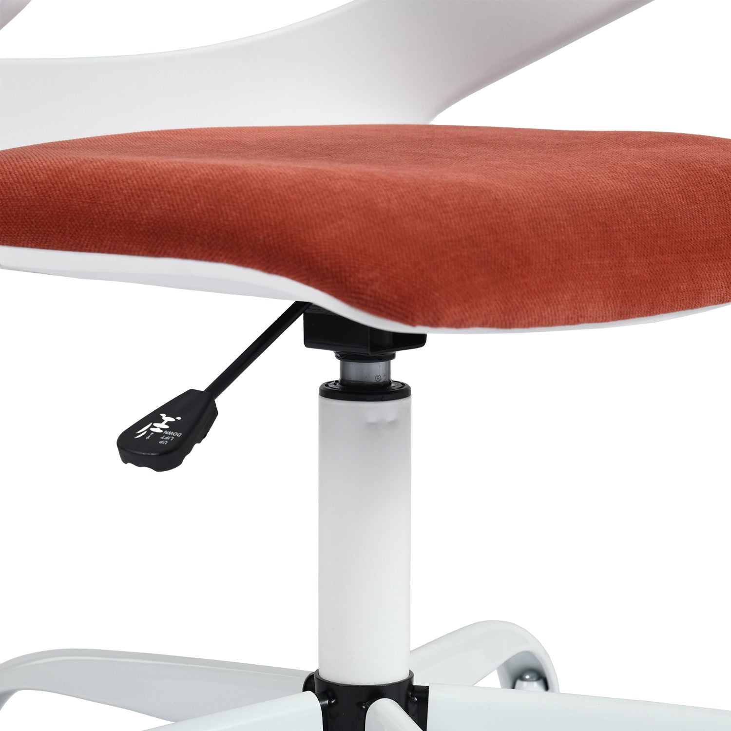 White and Red Adjustable Height Swivel Rolling Office Chair