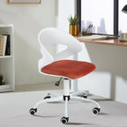 White and Red Adjustable Height Swivel Rolling Office Chair