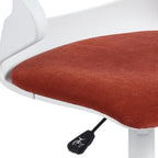 White and Red Adjustable Height Swivel Rolling Office Chair
