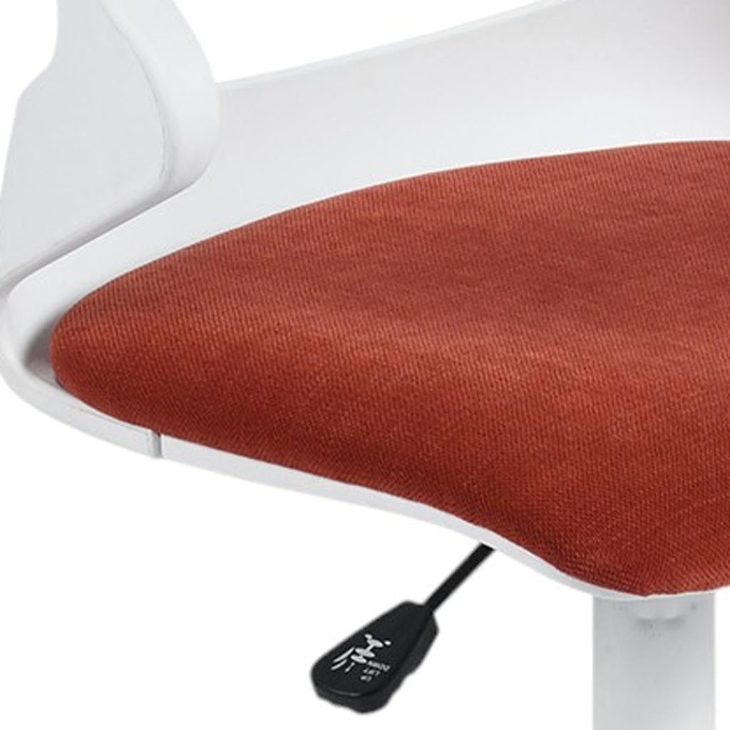 White and Red Adjustable Height Swivel Rolling Office Chair