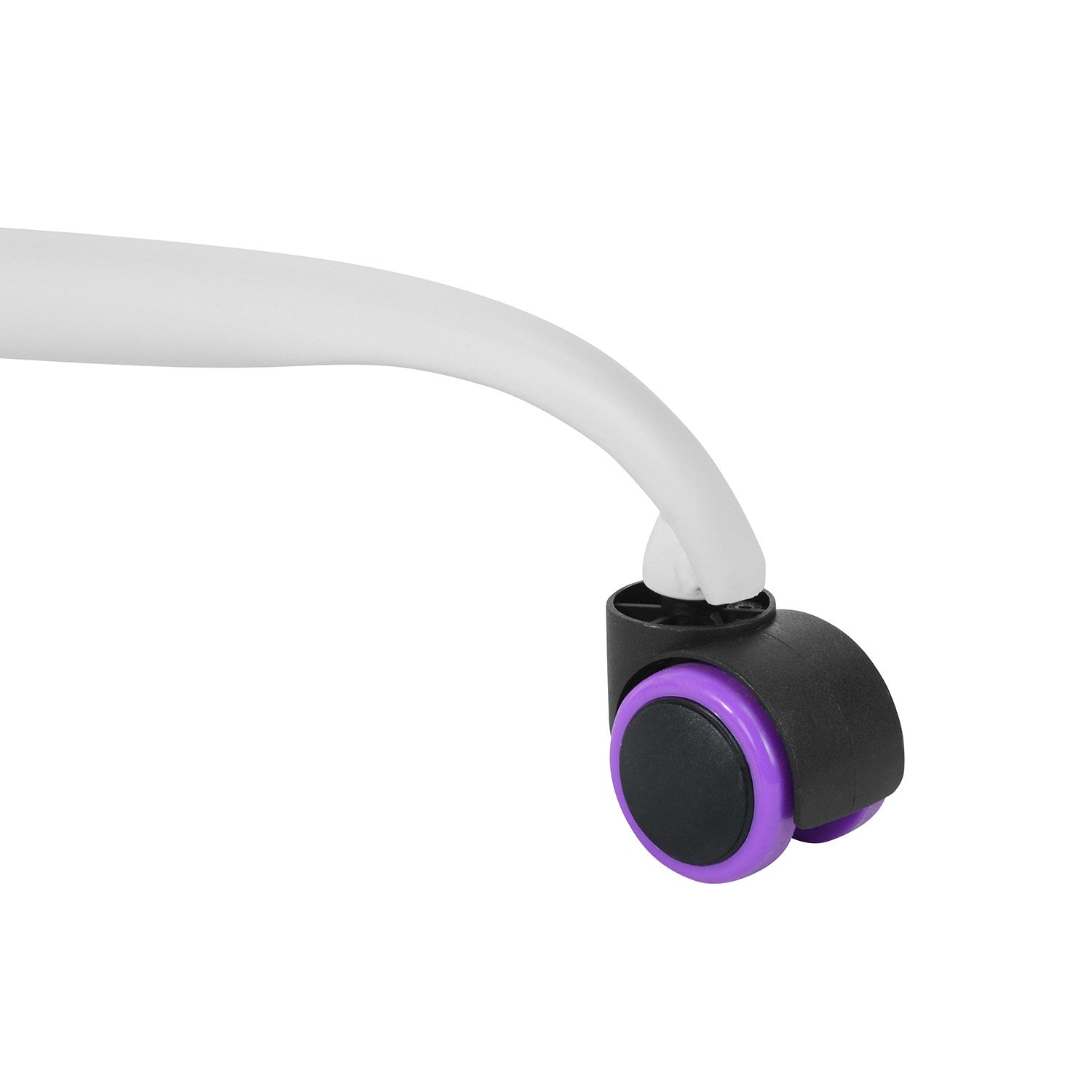 Purple and White Adjustable Height Swivel Rolling Office Chair