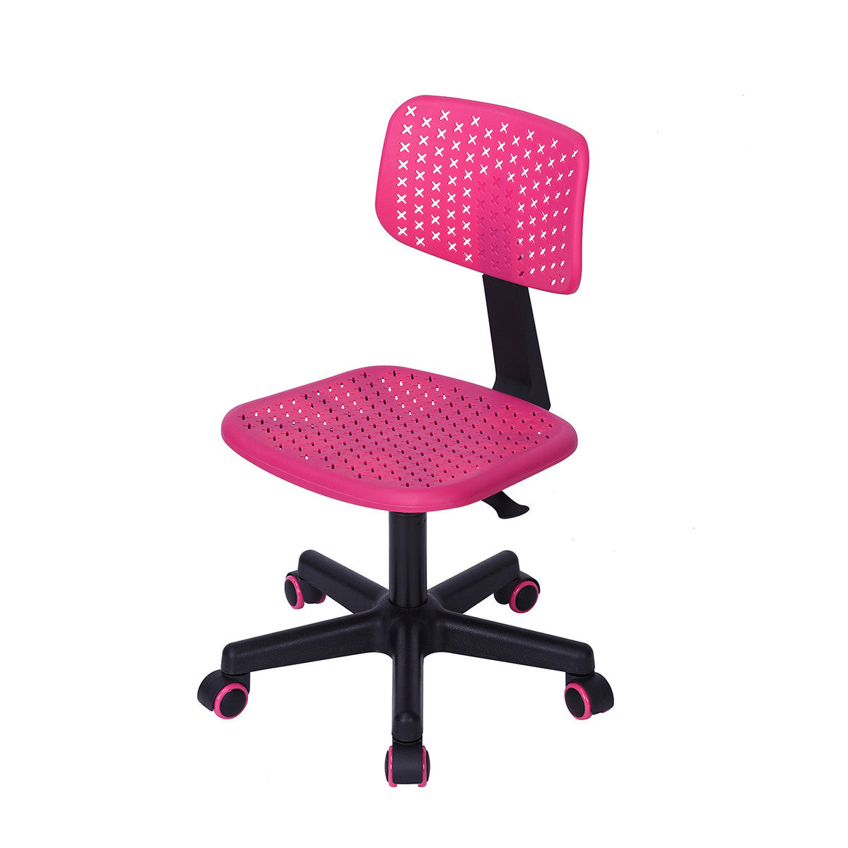 Hot Pink and Black Adjustable Height Swivel Rolling Office Chair