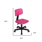 Hot Pink and Black Adjustable Height Swivel Rolling Office Chair