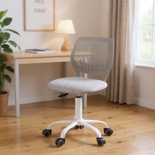 Gray and Black Adjustable Height Swivel Rolling Office Chair