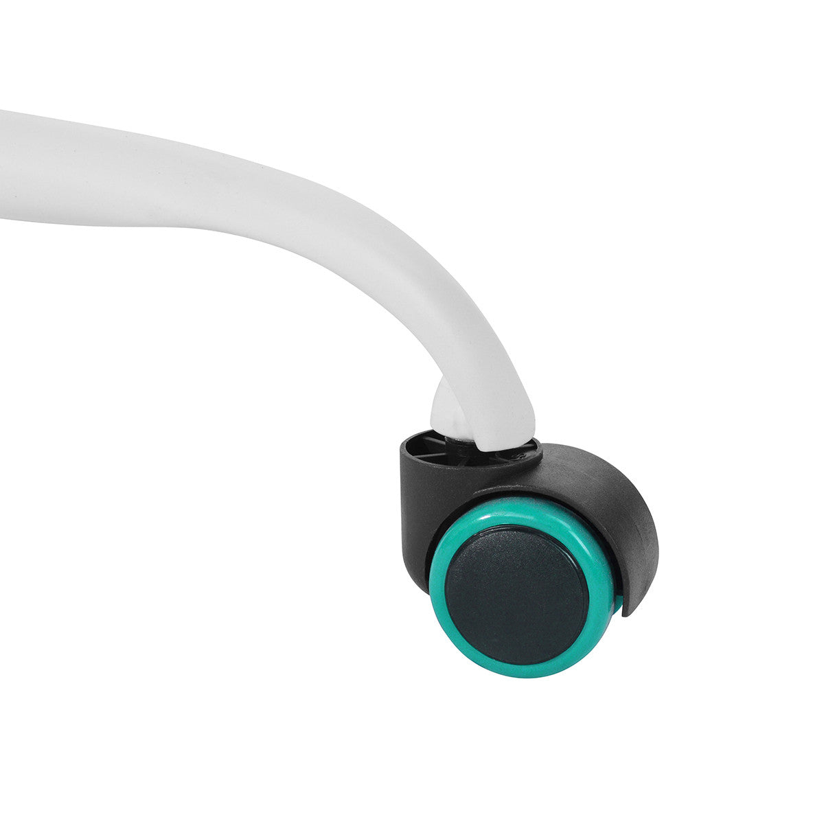 Turquoise and White Adjustable Height Swivel Rolling Office Chair