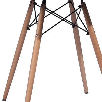 32" Black and Natural Wood Round Top Dining Table