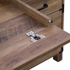59" Natural Wood Executive Desk With Five Drawers