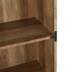 71" Oak Distressed Wood Five Tier Etagere Bookcase