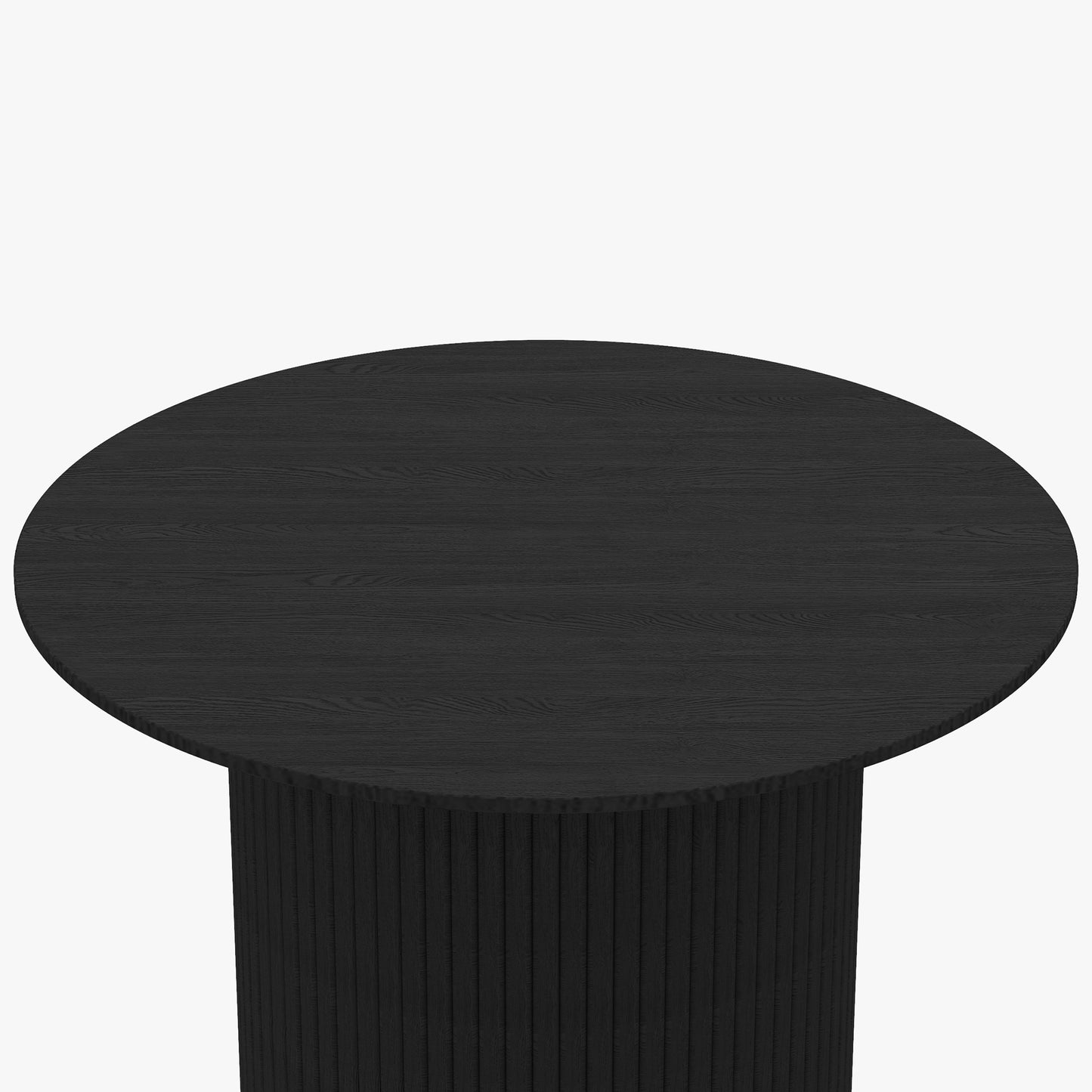 24" Black Wood Round Pedestal Coffee Table