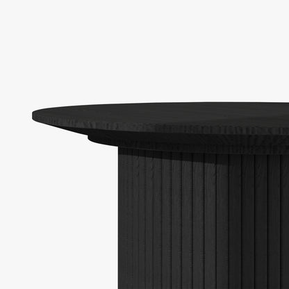 24" Black Wood Round Pedestal Coffee Table