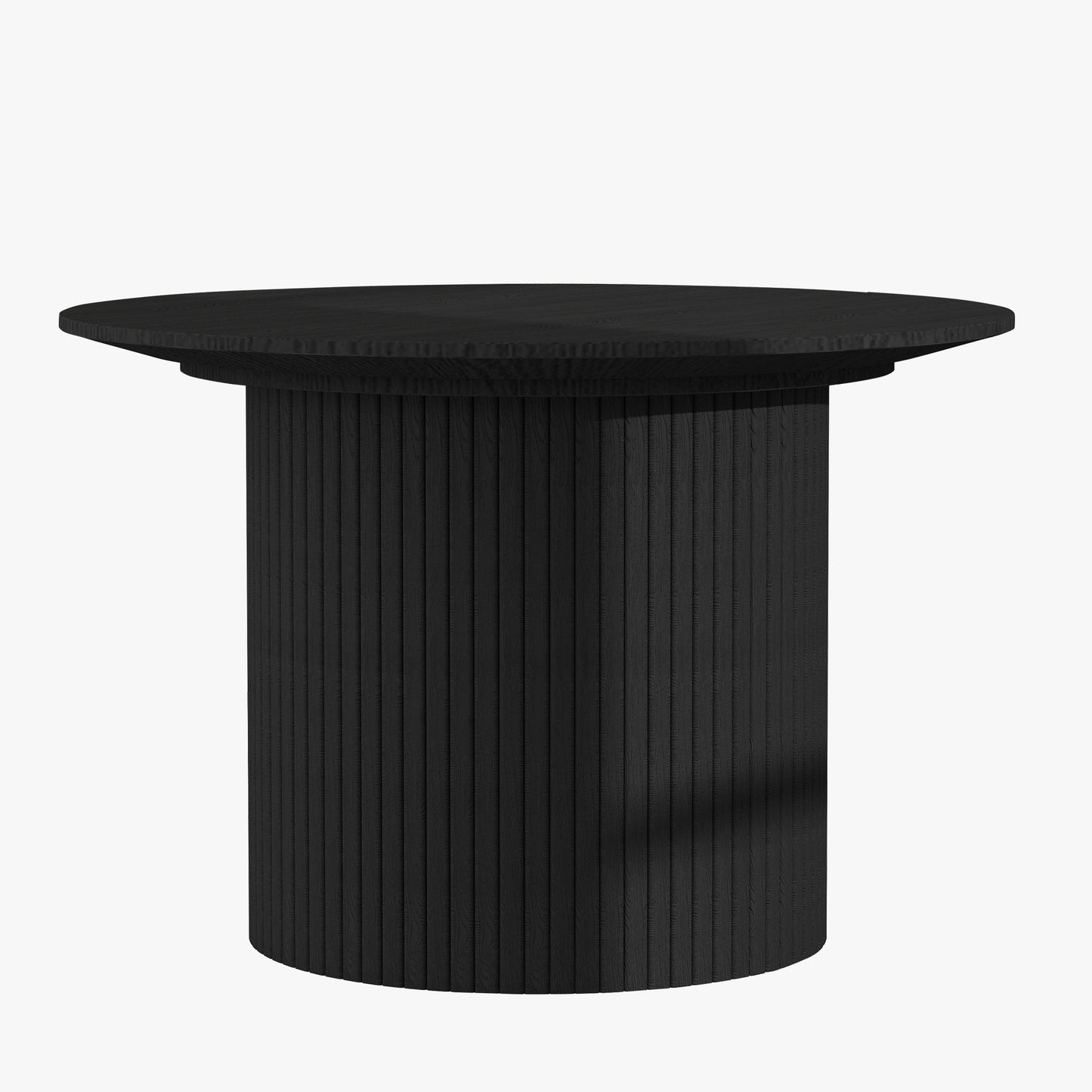 24" Black Wood Round Pedestal Coffee Table
