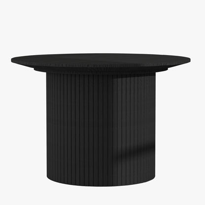 24" Black Wood Round Pedestal Coffee Table