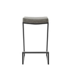 26" Gray and Black Faux Leather and Iron Backless Counter Height Bar Chair