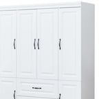72" White Six Door Two Drawer Combo Dresser