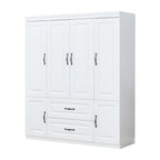 72" White Six Door Two Drawer Combo Dresser