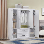 72" White Six Door Two Drawer Combo Dresser