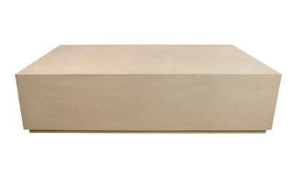 66" Natural Solid Wood Distressed Coffee Table