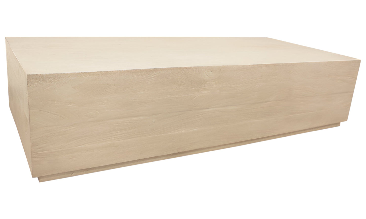 66" Natural Solid Wood Distressed Coffee Table