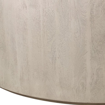 48" Natural Solid Wood Round Distressed Coffee Table