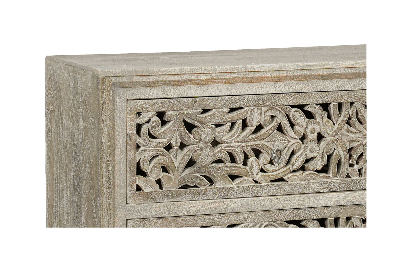 57" Gray Solid Wood Six Drawer Dresser