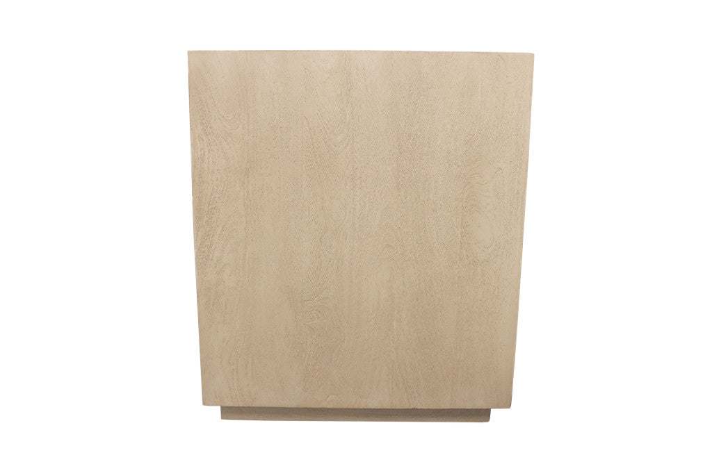 24" Natural Solid Wood Ribbed Texture Three Drawer Nightstand