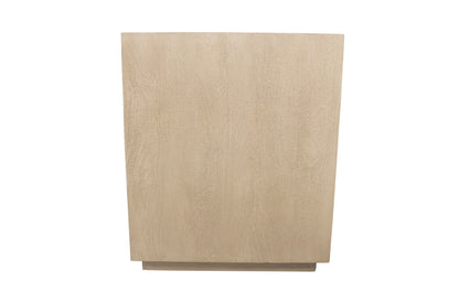 24" Natural Solid Wood Ribbed Texture Three Drawer Nightstand