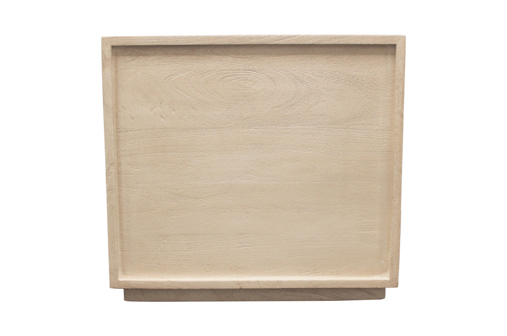 24" Natural Solid Wood Ribbed Texture Three Drawer Nightstand