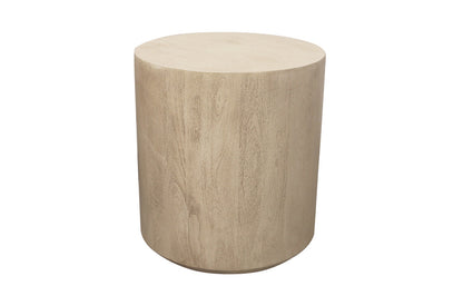 20" Natural Distressed Solid Wood Round Pedestal End Table