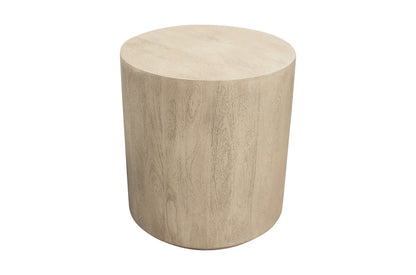 20" Natural Distressed Solid Wood Round Pedestal End Table