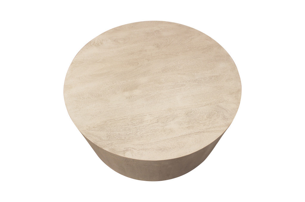 20" Natural Distressed Solid Wood Round Pedestal End Table