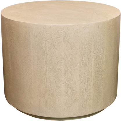 16" Natural Distressed Solid Wood Round End Table