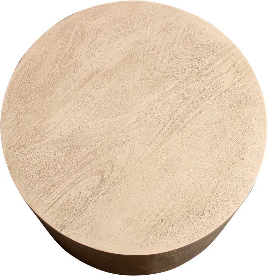 16" Natural Distressed Solid Wood Round End Table