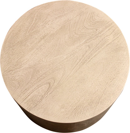 16" Natural Distressed Solid Wood Round End Table