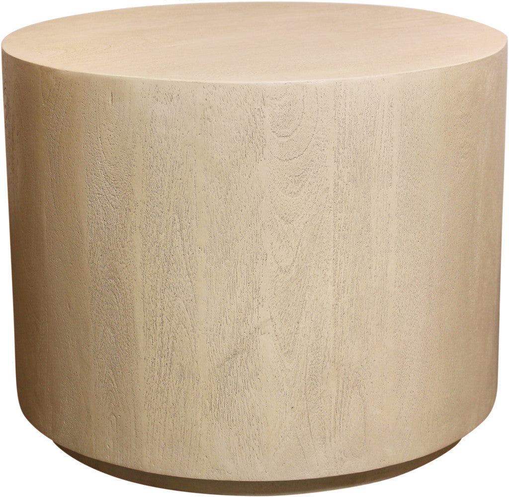 16" Natural Distressed Solid Wood Round End Table
