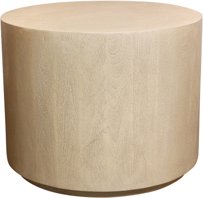 16" Natural Distressed Solid Wood Round End Table