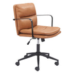 Brown and Black Adjustable Height Swivel Rolling Office Chair