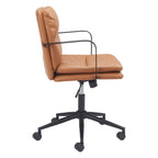 Brown and Black Adjustable Height Swivel Rolling Office Chair