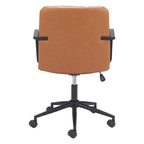 Brown and Black Adjustable Height Swivel Rolling Office Chair