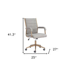 Gray and Bronze Adjustable Height Swivel Rolling Office Chair