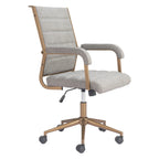 Gray and Bronze Adjustable Height Swivel Rolling Office Chair