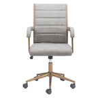Gray and Bronze Adjustable Height Swivel Rolling Office Chair