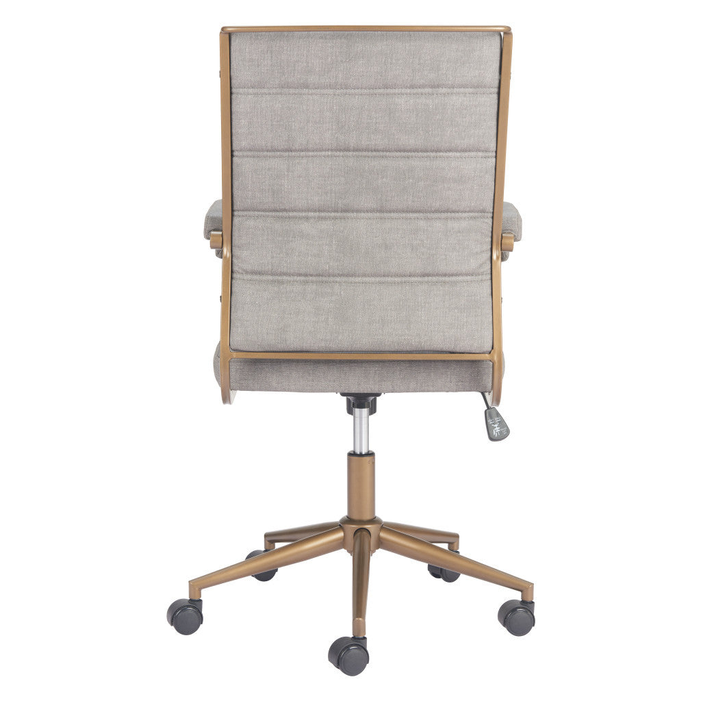 Gray and Bronze Adjustable Height Swivel Rolling Office Chair